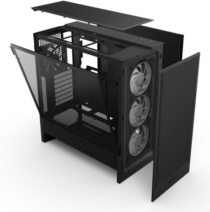 Caixa ATX NZXT H5 Flow RGB Compact Preta image number 4