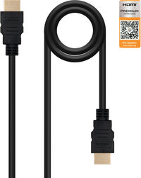 Cabo HDMI V2.0 4K@60Hz 18Gbps / Ethernet Nanocable A M/M 0.5 M Preto