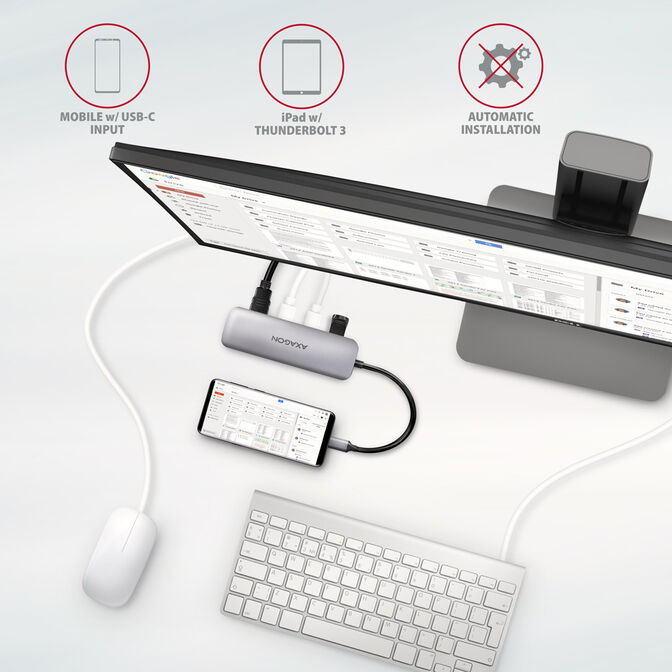 HUB USB-C AXAGON HMC-HCR3A 3x USB-A + HDMI + SD/microSD, USB-C 3.2 Gen image number 3