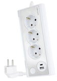 R&eacute;gua Nanocable 3 Tomadas / 2x USB ( USB-C / USB-A ) image number null