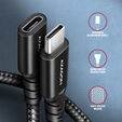Extens&atilde;o AXAGON BUCM32-CF10AB USB-C <-> USB-C 3.2 Gen 2, 1m, 20 Gbps, ALU, braid image number null
