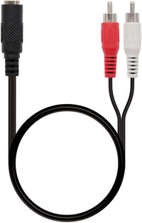 Cabo de Divis&atilde;o &Aacute;udio Nanocable Jack 3,5/F 2x RCA/M 1.5 M Preto