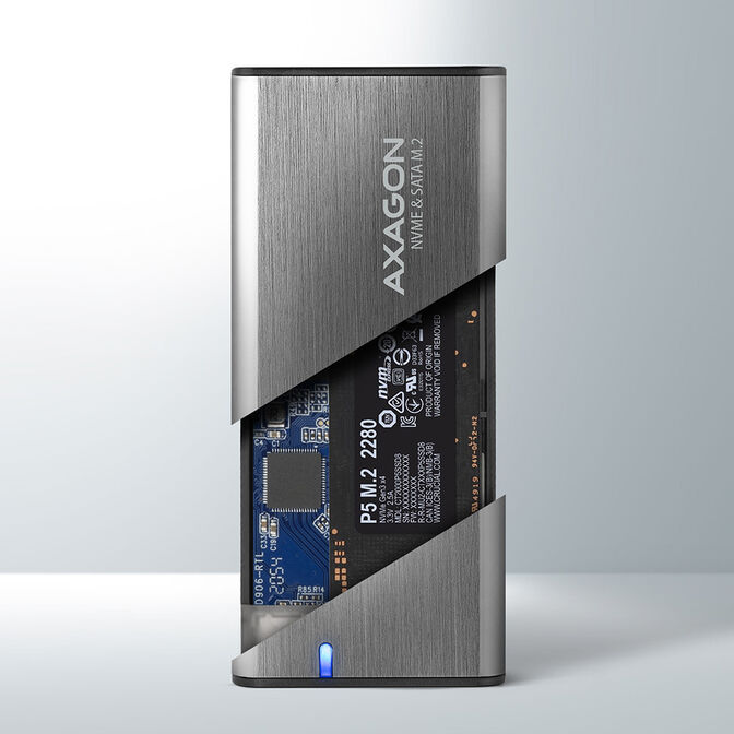 Caixa Externa AXAGON EEM2-SG2 RAW BOX para SSDs M.2 USB-C 3.2 Gen 2 Silver image number 3