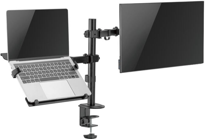 Suporte de Monitor + Port&aacute;til Ewent EW1519 Desk Mounting 13" - 32" Articulado Preto image number 4