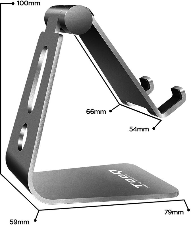 Suporte de Mesa Tooq Ajust&aacute;vel para Smartphone/Tablet Prateado image number 4