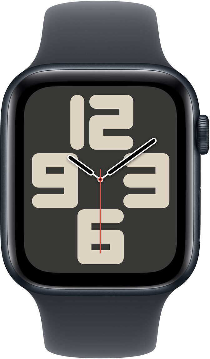 Smartwatch Apple Watch SE (2024) GPS + Cellular 44mm Alum&iacute;nio Meia-noite c/ Bracelete Desportiva Meia-noite - M/L image number 1