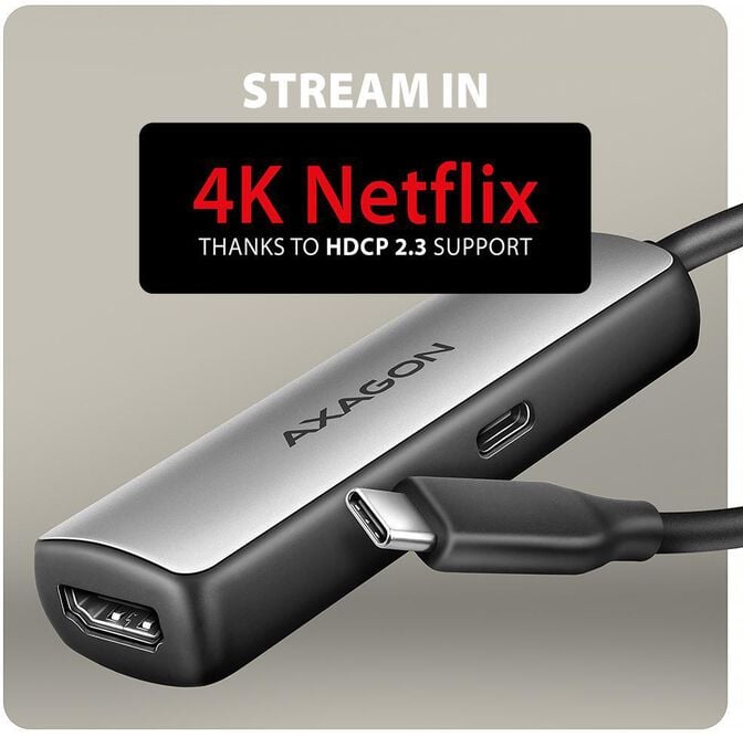 Cabo AXAGON RVC-HI8KPD -> HDMI 2.1 adapter 8K/60Hz 4K/144Hz Aluminum, 1,8m image number 5