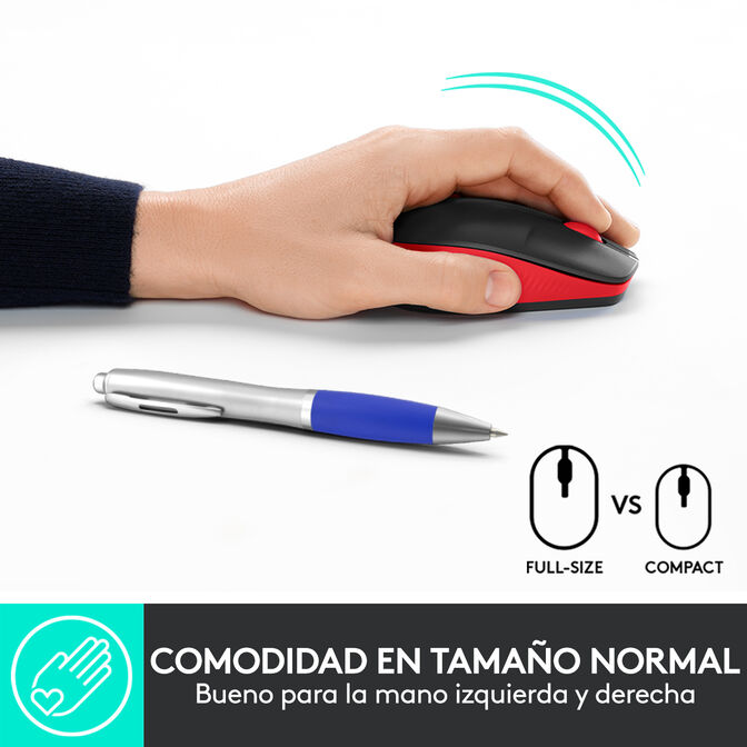 Rato Logitech M190 1000DPI Wireless Vermelho image number 4