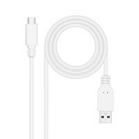 Cabo USB 3.1 Gen2 Nanocable 10Gbps 3A USB-C/M - A/M 1 M Branco