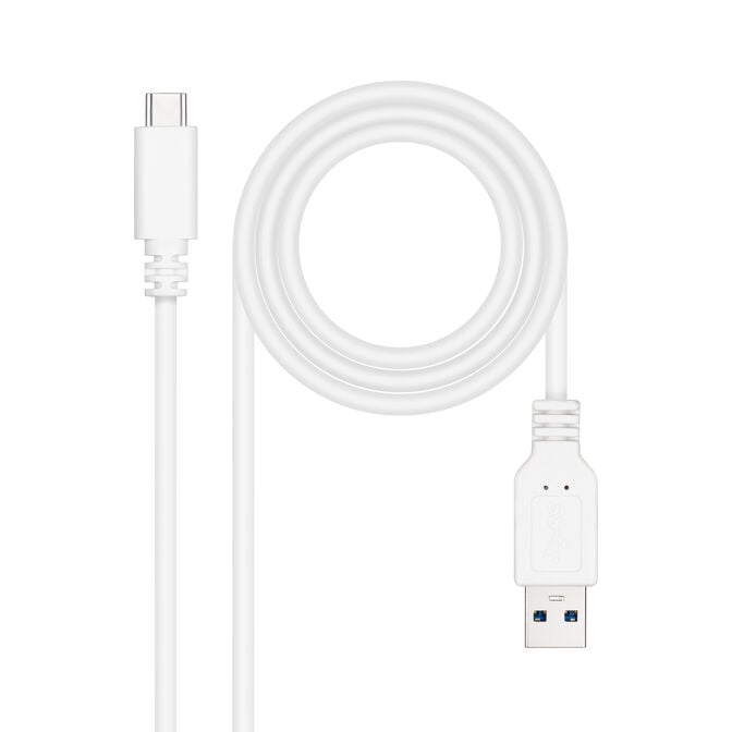 Cabo USB 3.1 Gen2 Nanocable 10Gbps 3A USB-C/M - A/M 1 M Branco image number 0