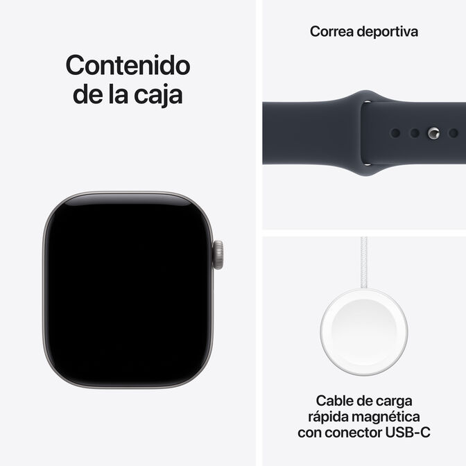 Smartwatch Apple Watch Series 12 GPS 46mm Space Grey Aluminium Case with Navy Blue Sport Band - M/L image number 6