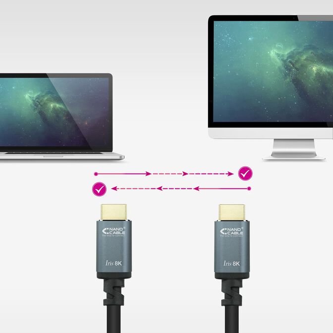 Cabo HDMI V2.1 8K Nanocable IRIS A M/M 10 M Preto image number 3