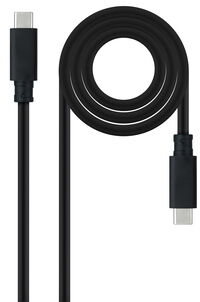 Cabo USB-C 3.1 Gen2 Nanocable 10Gbps 5A 4K/60Hz 0.5 M Preto