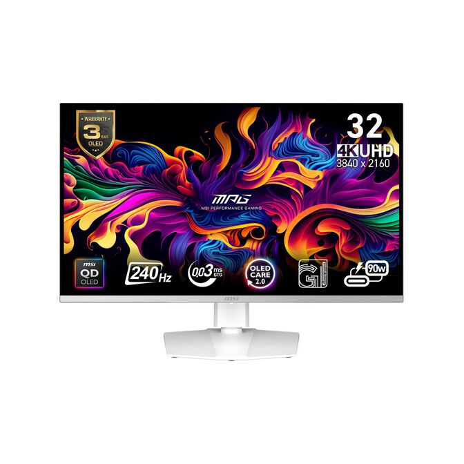 Monitor MSI 31.5" MPG 321URXW QD-OLED 4K 16:9 240Hz FreeSync Premium HDR400 (0.03ms) image number 0