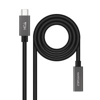 Cabo USB 3.2 Gen2x2 Nanocable 4K/60Hz USB-C M/F 1 M