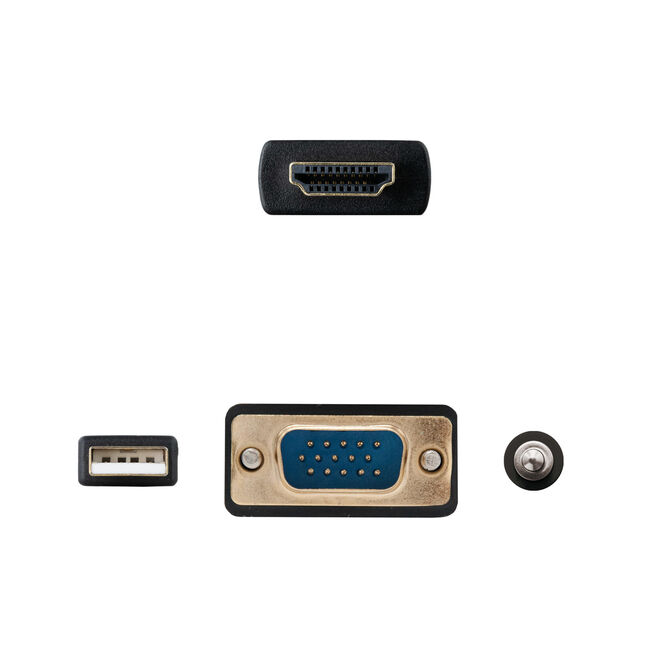 Cabo Conversor Nanocable HDMI > VGA + Jack 3.5 + USB-A 1.8M Preto image number 2