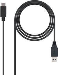 Cabo USB 3.1 Gen2 10Gbps 3A Nanocable USB-C/M > USB-A/M 1 M Preto