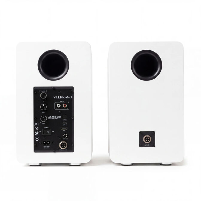 Colunas Hi-Fi Vulkkano A5 ARC MKII 100W Bluetooth HDMI ARC Brancas image number 3