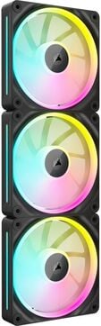 Ventoinha 120mm Corsair 2400RPM iCUE Link LX120 RGB 4 Pinos PWM Preta (Pack 3) image number null