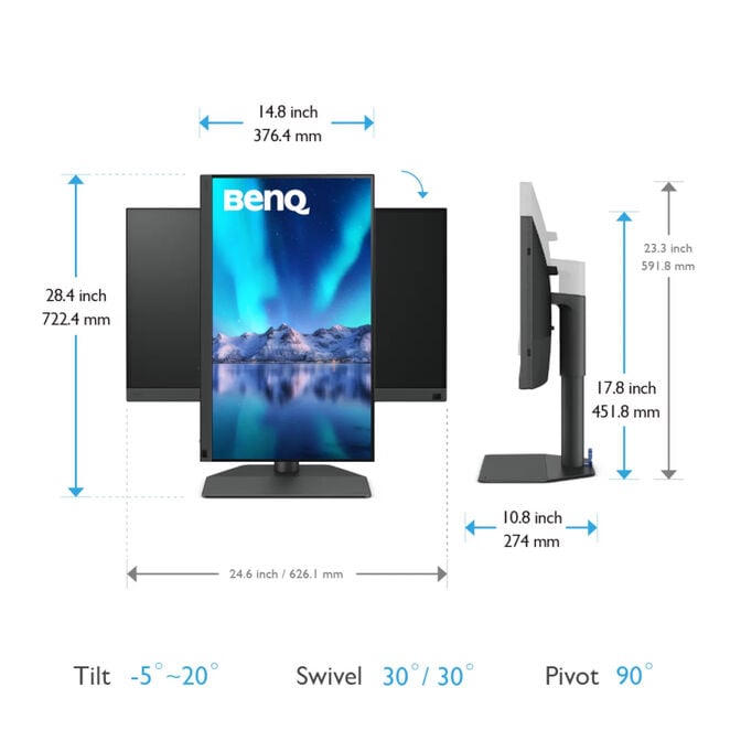 Monitor BenQ PhotoVue 27" SW272U IPS 4K AdobeRGB 90W USB-C Photographer Monitor image number 8