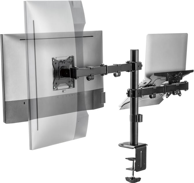 Suporte de Monitor + Port&aacute;til Ewent EW1519 Desk Mounting 13" - 32" Articulado Preto image number 3