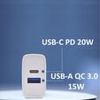 Carregador Ewent USB-C / QC3.0 Fast Charger 20W Branco image number null