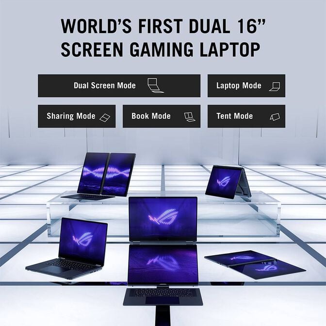 Port&aacute;til ASUS ROG Zephyrus Duo GX651AX 2x16" Ultra 9 386H 64GB DDR5 2TB RTX 5090 OLED 3K Touch 120Hz W11 + Rato + Mochila image number 8