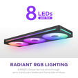 Ventoinha NZXT F360 RGB Core Single-Frame Pretas - Tripla Ventoinha 120mm ( 360mm ) image number null