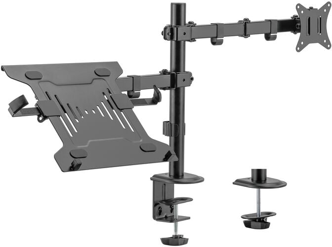Suporte de Monitor + Port&aacute;til Ewent EW1519 Desk Mounting 13" - 32" Articulado Preto image number 0