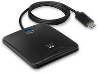 Leitor de Cart&otilde;es de Cidad&atilde;o Ewent USB Tipo C Preto
