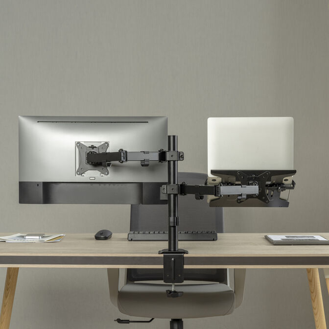 Suporte de Monitor + Port&aacute;til Ewent EW1519 Desk Mounting 13" - 32" Articulado Preto image number 7