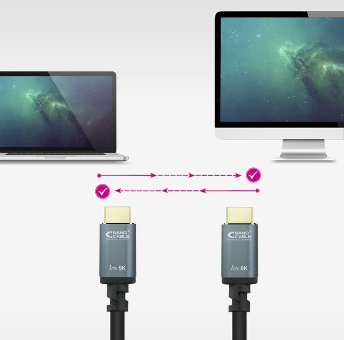Cabo HDMI V2.1 8K Nanocable IRIS A M/M 1 M Preto image number 3