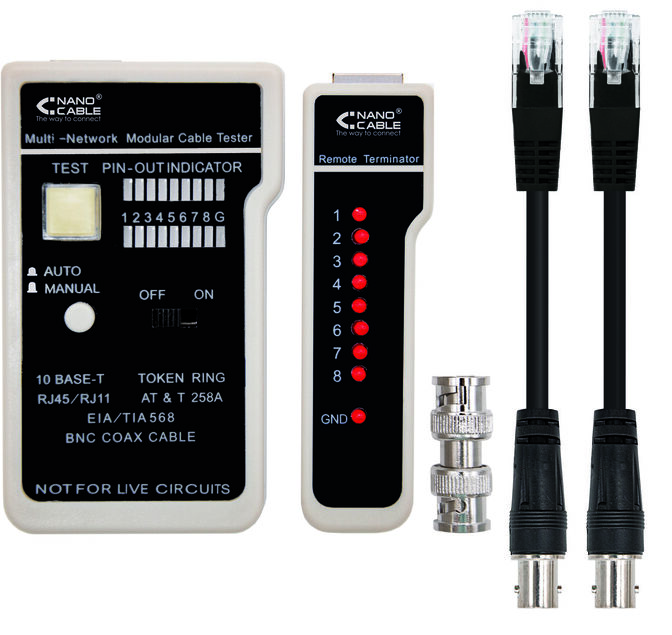 Testador de Cabos Nanocable RJ11/RJ12/RJ45/Coaxial image number 2