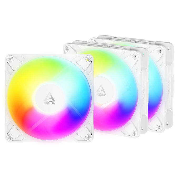 Ventoinha Arctic P12 PRO Reverse PWM PST ARGB 120mm (Pack 3) - Branco image number 0