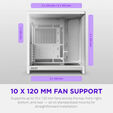 Caixa ATX NZXT H6 RGB+ Branca Vidro Temperado image number null