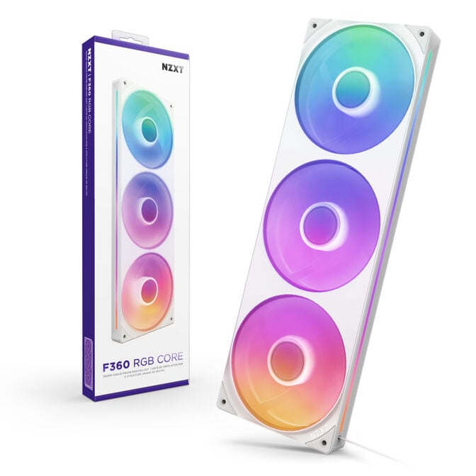 Ventoinha NZXT F360 RGB Core Single-Frame Brancas - Tripla Ventoinha 120mm ( 360mm ) image number 6