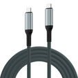 Cabo USB-C Ewent EC1071 Fabric PD240W 40Gbps 8K/120Hz 1m Preto/Branco image number null