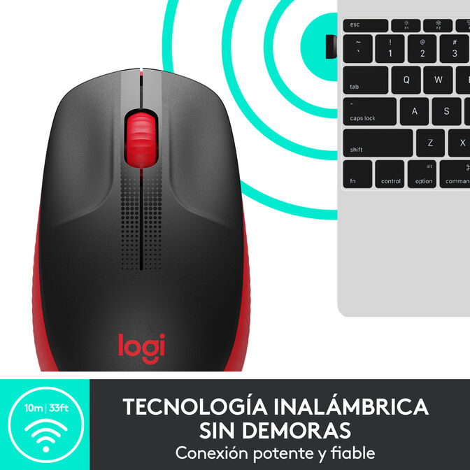 Rato Logitech M190 1000DPI Wireless Vermelho image number 5