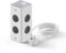 Bloco Tomada Ewent EW3864 Power Tower 8 Tomadas Schuko 16A + 2 USB-A + 2 USB-C 2m Branca/Cinza